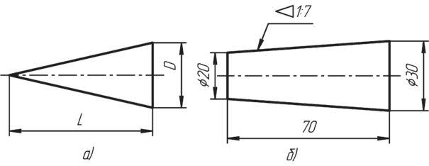 Построение конусности на чертеже