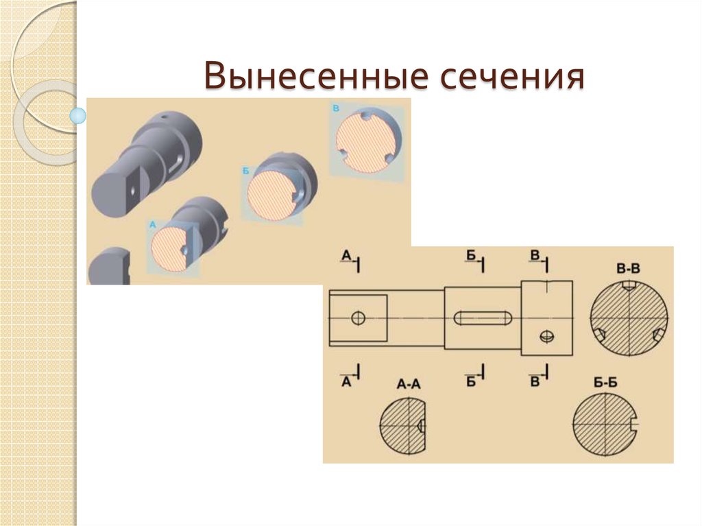 Симметричное сечение на чертеже