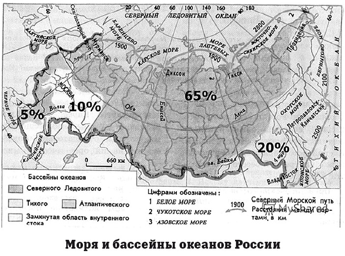 Карта крупных рек россии