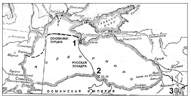 Крымская война 1853 1856 карта контурная карта