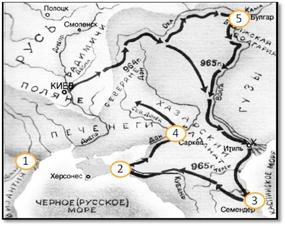 Назовите предводителя похода обозначенного в легенде карты. Семендер на карте древней Руси. Напишите имя князя который установил контроль над этим торговым. Поход обозначенный на карте 1500 годов. Семендер на карте древней.