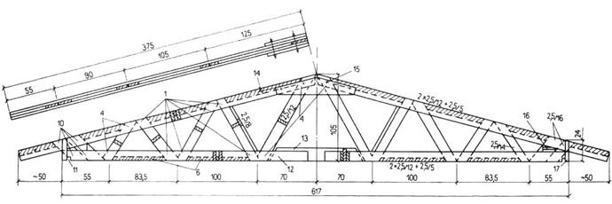 Деревянные фермы для крыши 8 метров чертежи