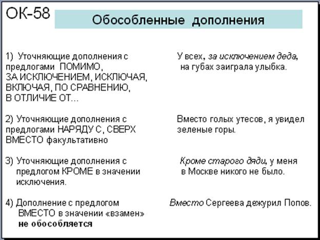 Тест обособленные дополнения 8 класс с ответами