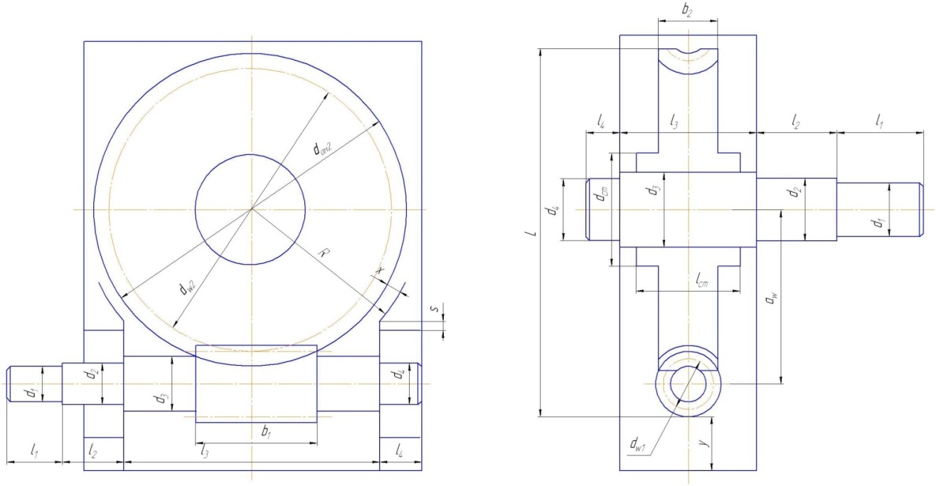 Эскиз компоновки редуктора