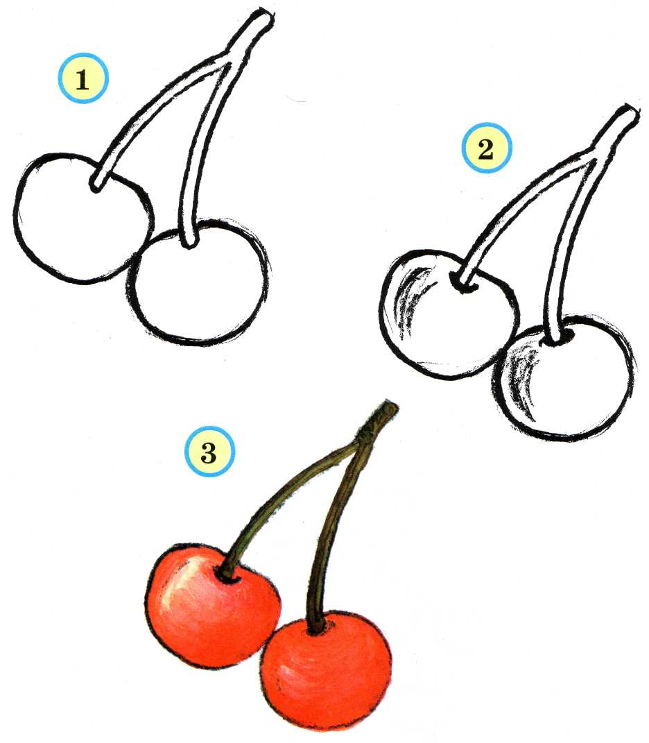 Схемы рисования фруктов для детей
