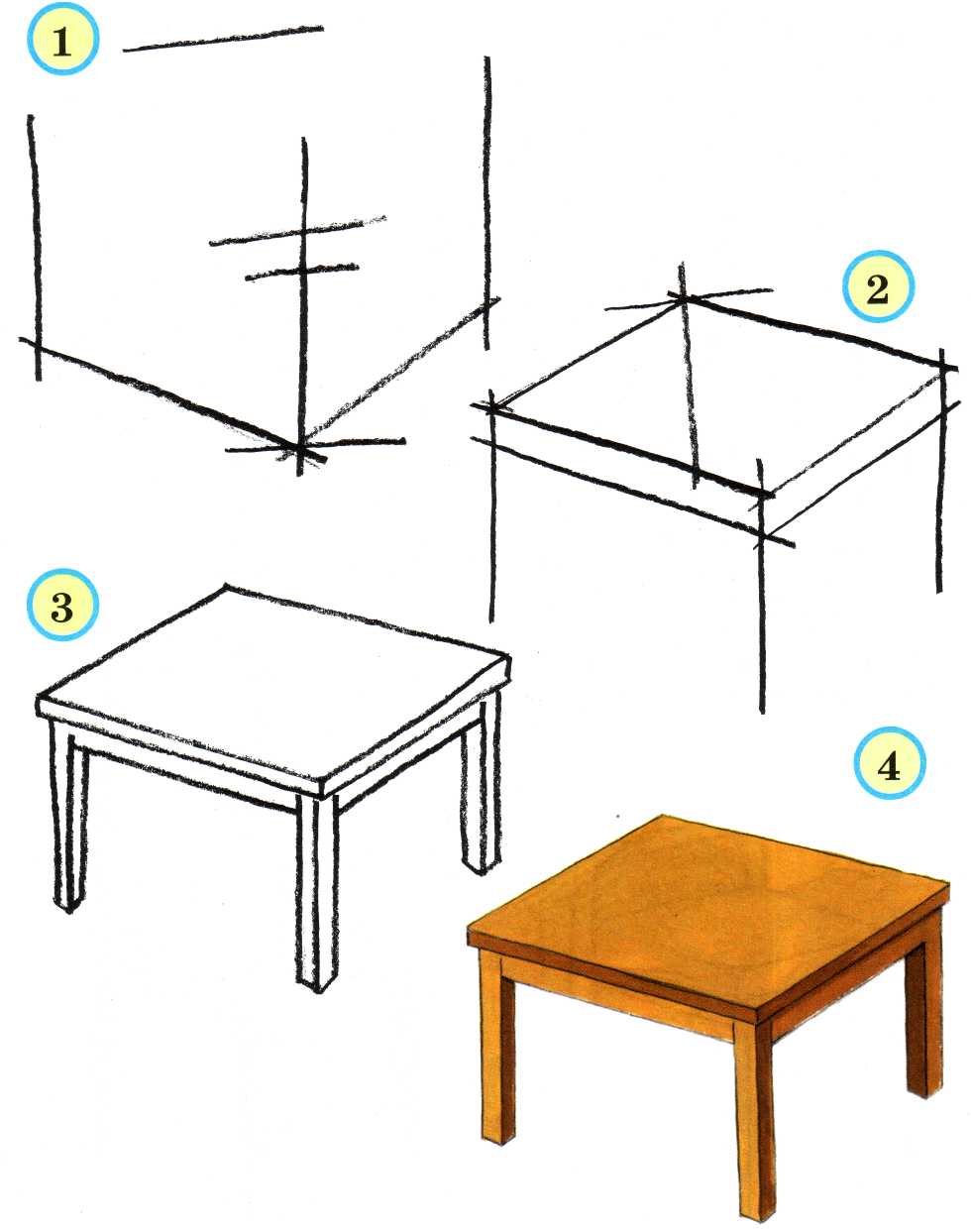 научиться рисовать мебель карандашом