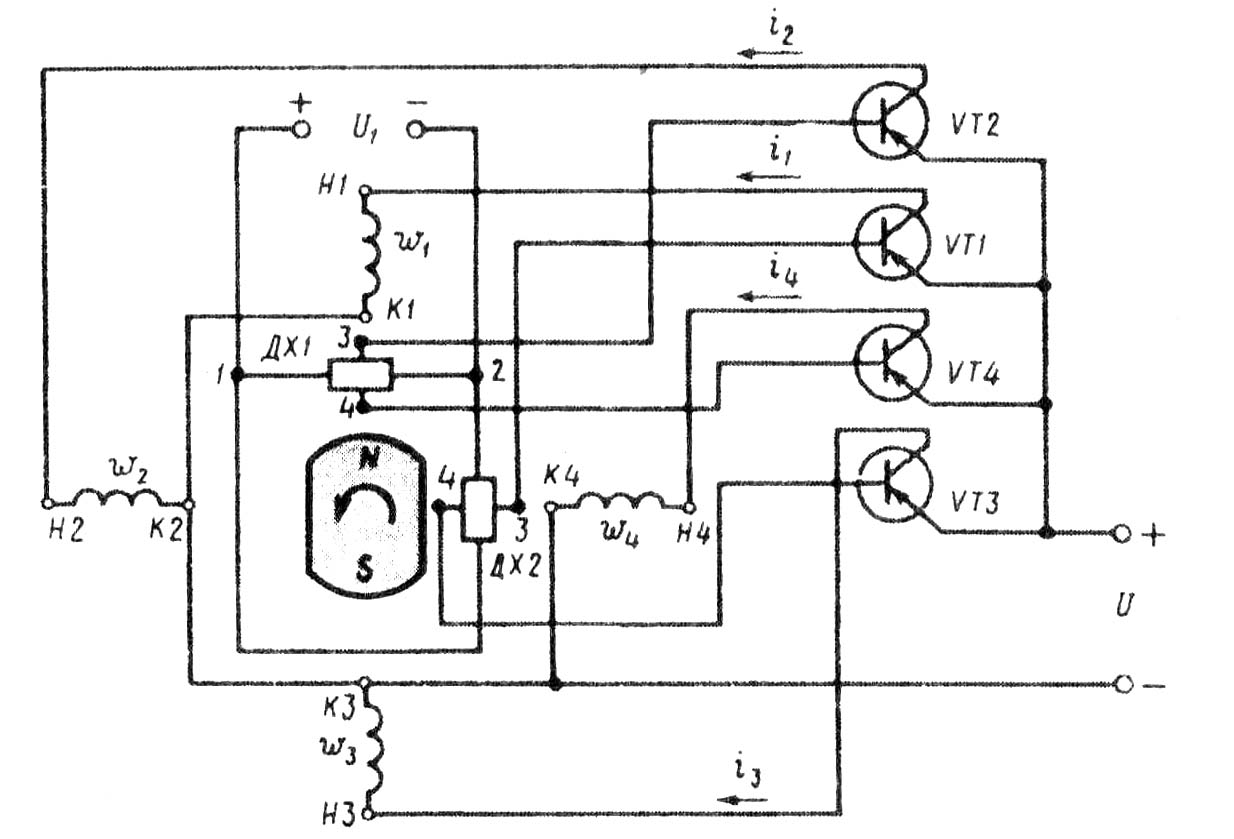 Схема бесколлекторного двигателя постоянного тока