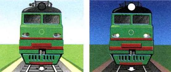 В каких случаях локомотив будет обозначаться сигнальными огнями изображенными на картинке