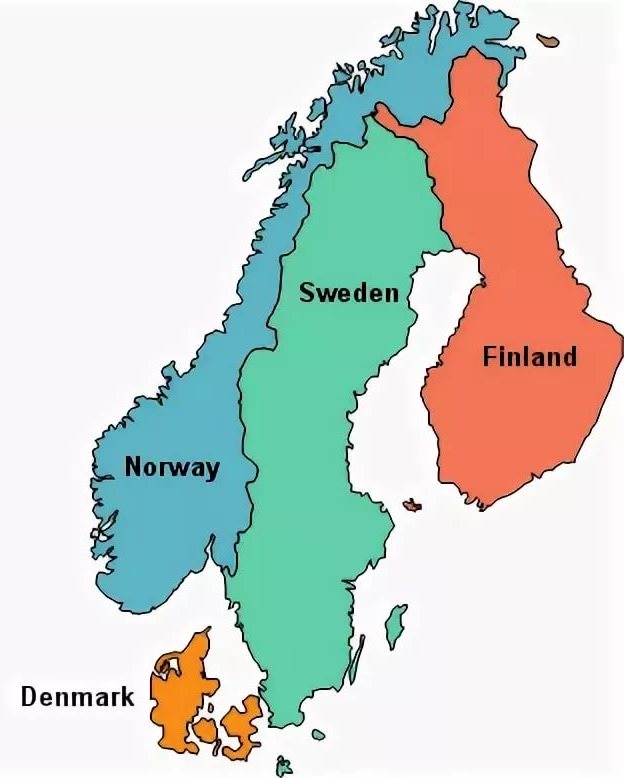Scandinavian countries. Норвегия Швеция Финляндия на карте. Швеция Скандинавский полуостров.
