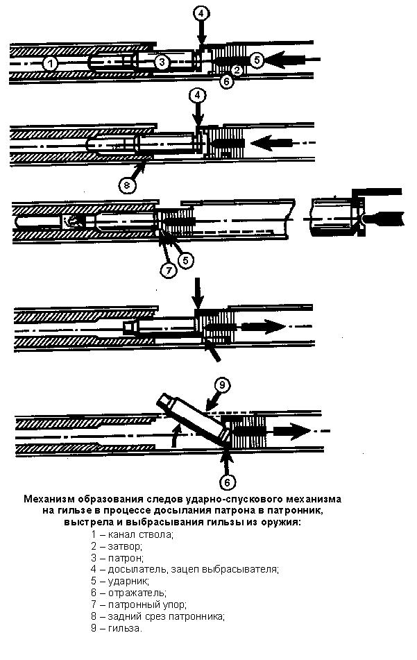 Составьте схемы следов основного и дополнительных факторов выстрела