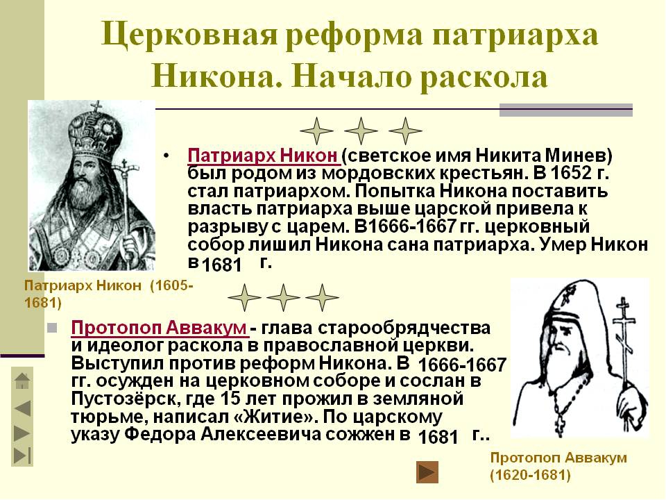 К какому образцу согласно реформе патриарха никона приводилась русская православная церковь к