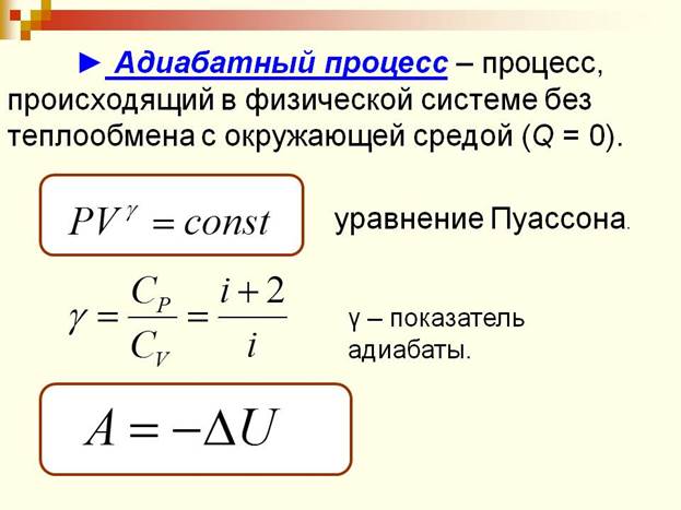 Адиабатный процесс изменение внутренней энергии. Уравнение Пуассона для адиабатного процесса. Основное уравнение для адиабатного процесса. Пуассона формула адиабатный. Уравнение Пуассона для адиабатного процесса формула.