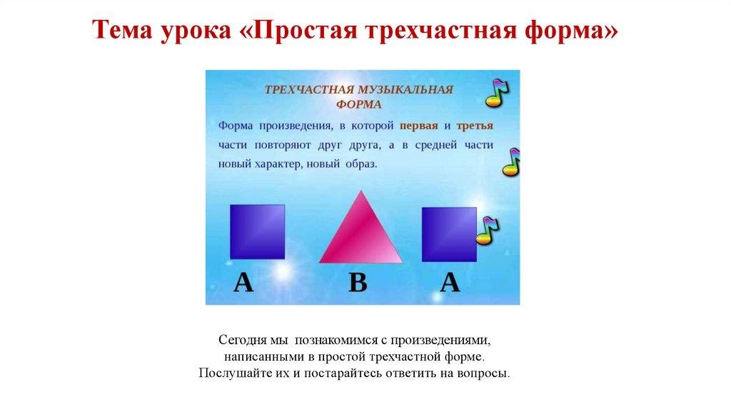 Схема простой трехчастной формы