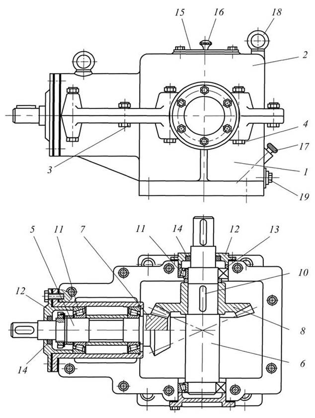 Редуктор конический угловой чертеж
