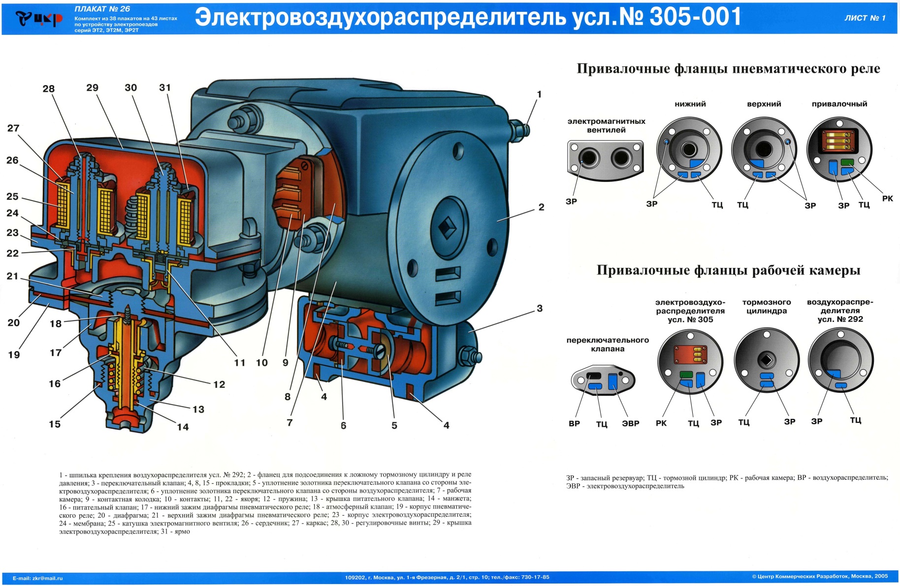 Схема электровоздухораспределителя 305 000