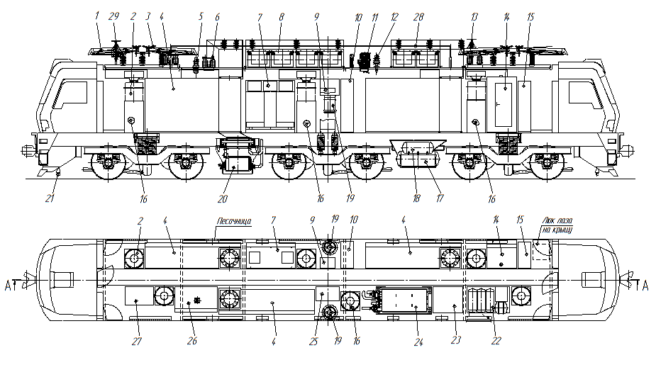 Схема электровоза эп20