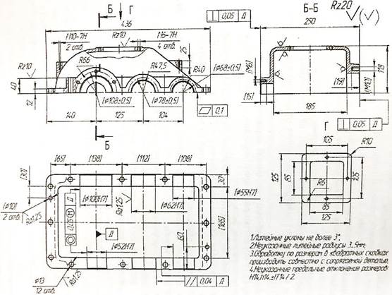 Шероховатость чугуна на чертеже