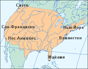 Карта сша нью йорк