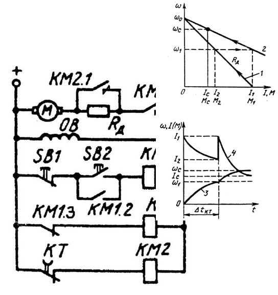 Схема пуска функции времени. Схема пуска двигателя постоянного тока в функции тока. Пуск ДПТ В функции тока. Схема пуска двигателя постоянного тока в функции времени. Схема управления двигателя постоянного тока в функции времени.