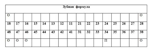 Справка от стоматолога с зубной формулой образец