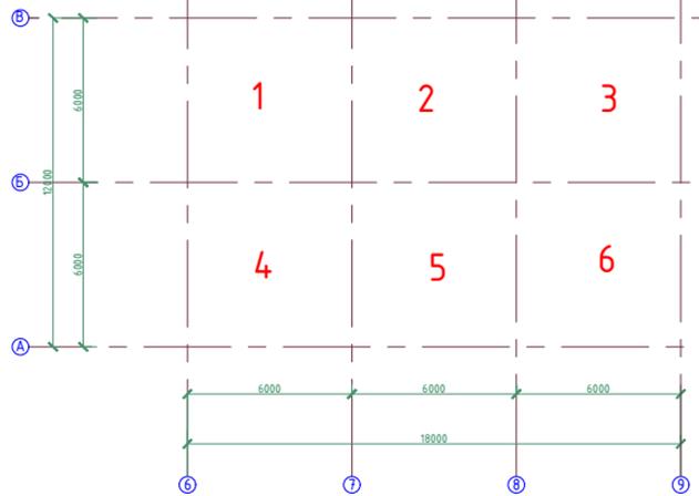 Строительный квадрат 6х12 на чертеже