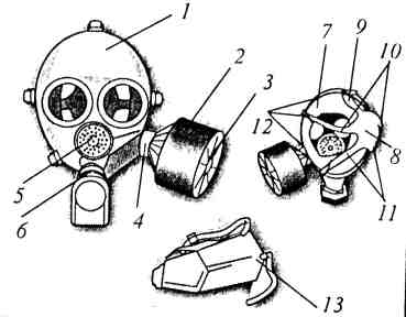 Устройство противогаза схема