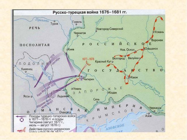 Карта русско турецкая 1677 1681