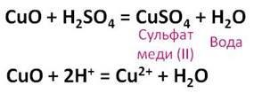 Раствор серной кислоты вступает в реакцию с