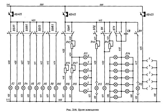 Цепи освещения. Схема подключения электроосветительных приборов на судне. Схема компоновки узлов СТЭ. Схема освещения Дончак. Осветительные сети на судне устройство.