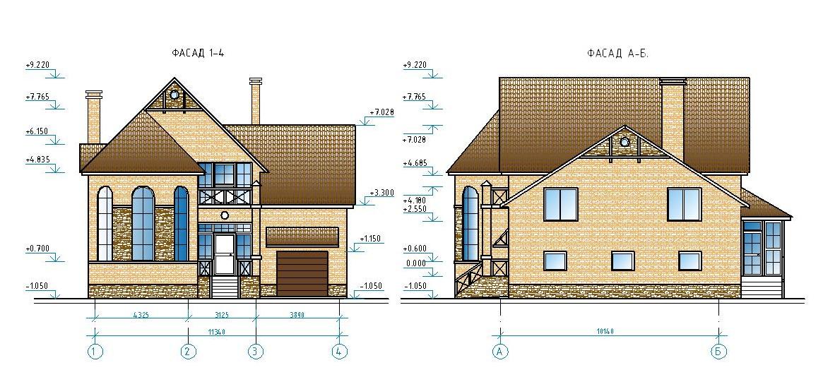 Фасад 1 4 чертеж