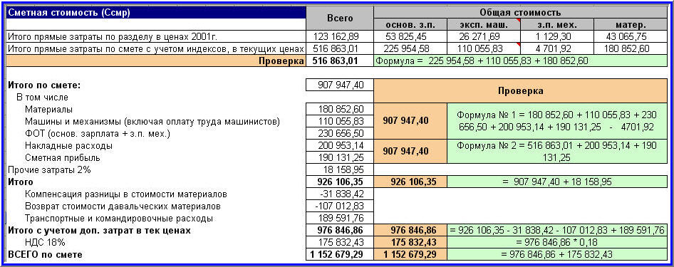 Формула строительно монтажных работ