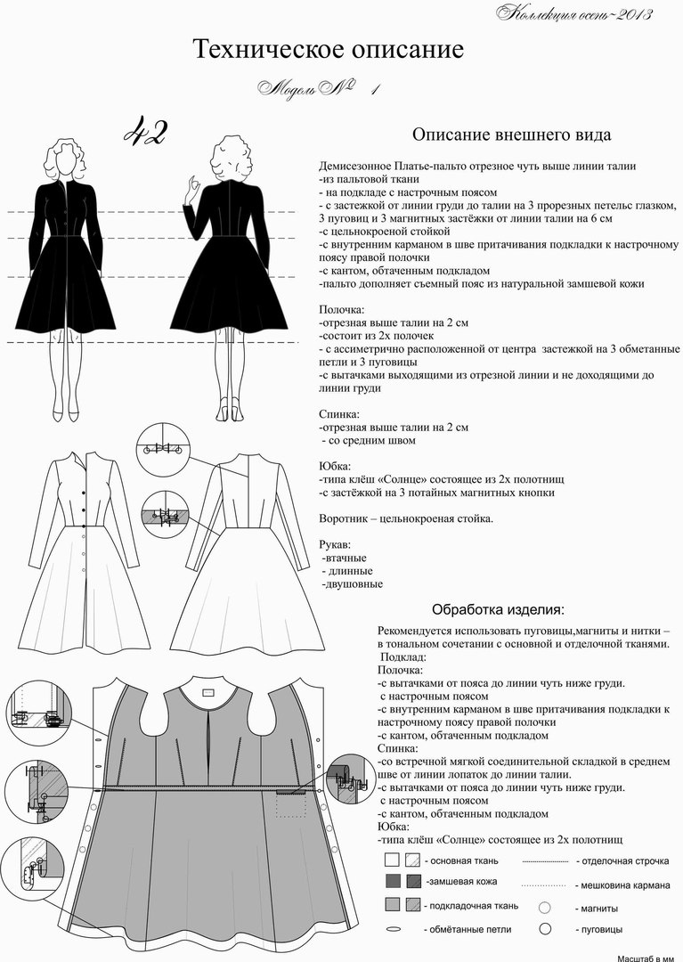 Тех описание модели одежды образец