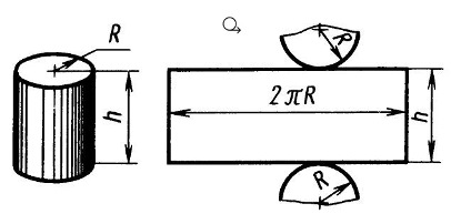 Построение чертежа развертки поверхностей цилиндра а два вида б развертка поверхностей