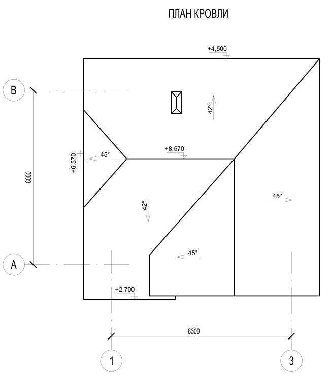 Чертеж кровли двухскатной крыши вид сверху чертеж