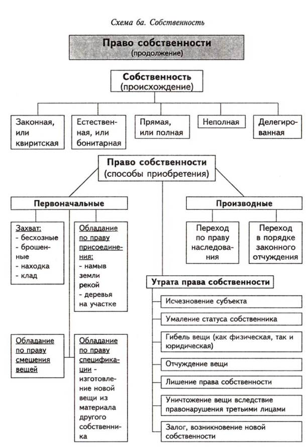 Виды имущества схема