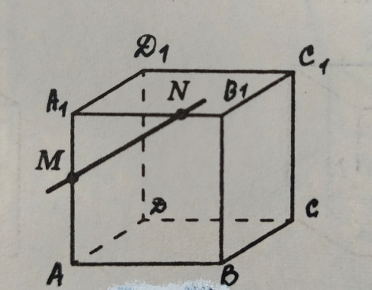 Точка м и н расположены на ребрах куба скопируйте рисунок и обозначьте