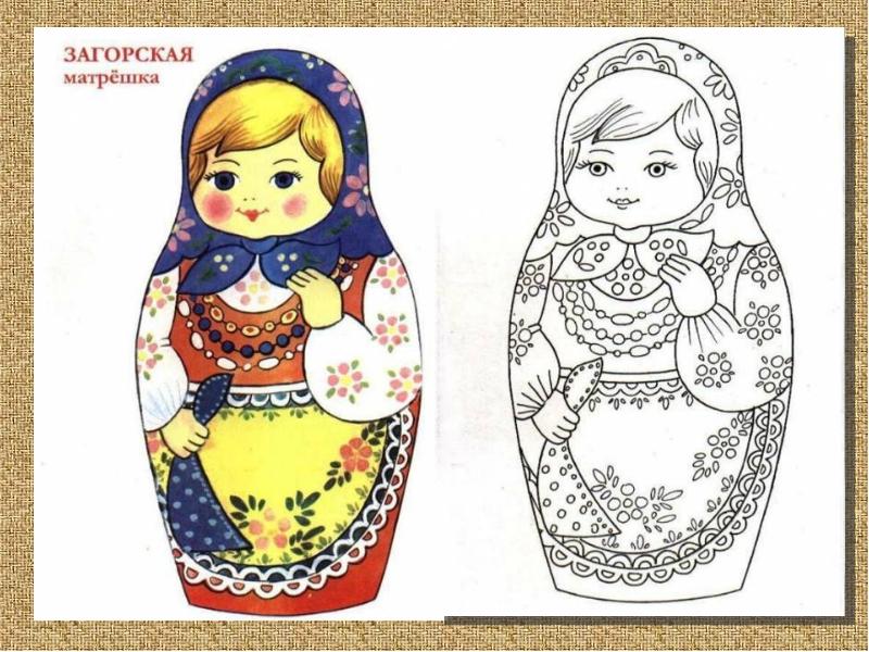 Русская народная игрушка матрешка рисунок