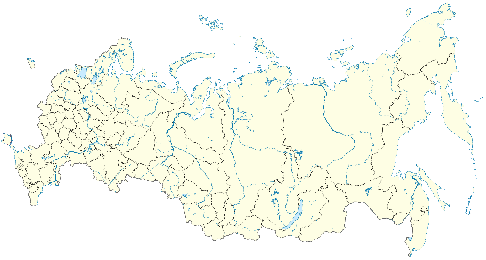 Карта россии с контуром