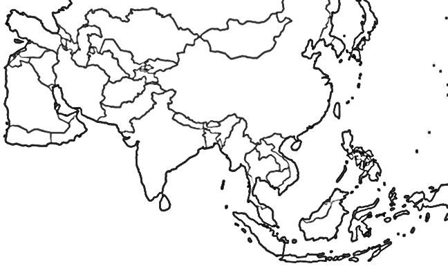 Карта азии без надписей