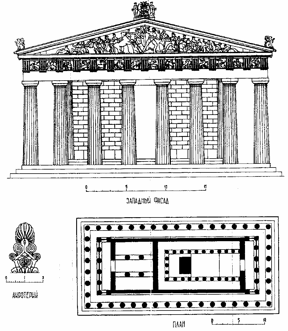 Как назывался самый крупный храм в древних афинах изображенный на рисунке